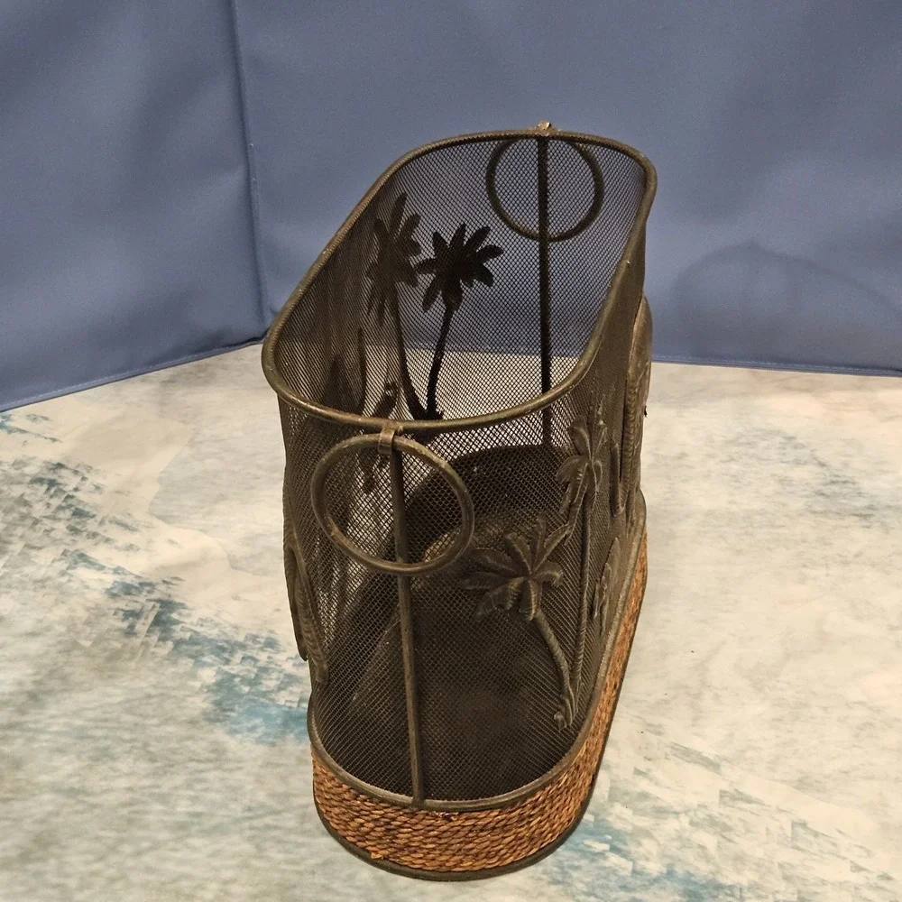 Rustic African Safari Elephant Wire Mesh Basket Organizer‎ Decor